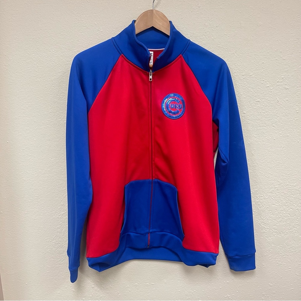 Victorias Secret PINK MLB Chicago Cubs Sequin Track Jacket - like NEW- Large